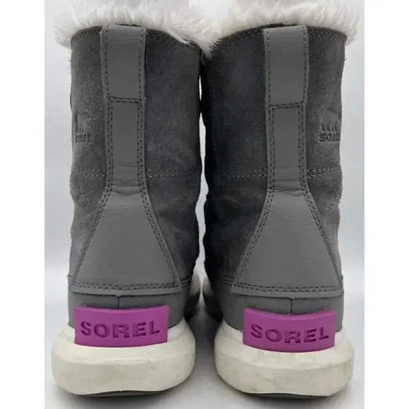 Sorel Kids Quarry Grey/Bright Lavender Explorer Lace WP Boot US 5 - Picture 4 of 13